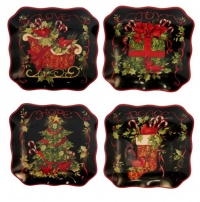 Certified International Vintage Christmas 8-3/4-Inch Dessert Plate, Set of 4 Certified International Vintage Christmas 8-3/4-Inch Dessert Plate, Set of 4
