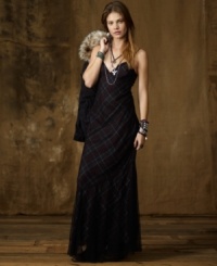 Denim & Supply Ralph Lauren's vintage-inspired slip dress is crafted in a rustic plaid with a dotted mesh overlay that elegantly trims the body with effortless ease. Denim & Supply Ralph Lauren's vintage-inspired slip dress is crafted in a rustic plaid with a dotted mesh overlay that elegantly trims the body with effortless ease.