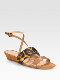 Leopard-print satin and textured straw enhance adjustable, rich leather straps while a velvety suede wedge adds height. Suede wedge, 1 (25mm)Suede, leather, satin and straw upperLeather lining and solePadded insoleMade in ItalyOUR FIT MODEL RECOMMENDS ordering one half size up as this style runs small. Leopard-print satin and textured straw enhance adjustable, rich leather straps while a velvety suede wedge adds height. Suede wedge, 1 (25mm)Suede, leather, satin and straw upperLeather lining and solePadded insoleMade in ItalyOUR FIT MODEL RECOMMENDS ordering one half size up as this style runs small.