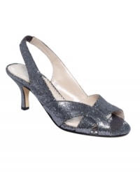 Pretty with a petite heel. The Caralynn evening sandals feature glittery crisscrossing straps at the vamp and a sexy slingback. Pretty with a petite heel. The Caralynn evening sandals feature glittery crisscrossing straps at the vamp and a sexy slingback.
