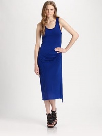 Asymmetrical draping adds effortless elegance to this supremely soft scoopneck. ScoopneckSleevelessAsymmetrical drapingAbout 27 from natural waistTencel®Dry cleanImportedModel shown is 5'10 (177cm) wearing US size 2. Asymmetrical draping adds effortless elegance to this supremely soft scoopneck. ScoopneckSleevelessAsymmetrical drapingAbout 27 from natural waistTencel®Dry cleanImportedModel shown is 5'10 (177cm) wearing US size 2.