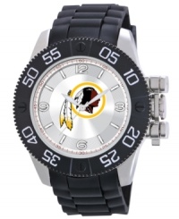 Root for your team 24/7 with this sporty watch from Game Time. Features a Washington Redskin logo at the dial. Root for your team 24/7 with this sporty watch from Game Time. Features a Washington Redskin logo at the dial.