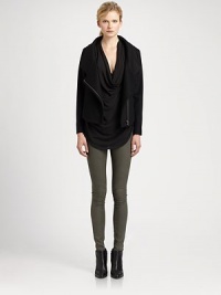 From the HELMUT capsule collection. Cold-conquering jacket in an Italian wool-rich blend with an oversized collar and cropped back hem. Oversized collarFront zipperLong sleevesCropped back hemAbout 23 from shoulder to hem80% virgin wool/20% nylonDry cleanImported of Italian fabricModel shown is 5'11 (178cm) wearing US size Small. From the HELMUT capsule collection. Cold-conquering jacket in an Italian wool-rich blend with an oversized collar and cropped back hem. Oversized collarFront zipperLong sleevesCropped back hemAbout 23 from shoulder to hem80% virgin wool/20% nylonDry cleanImported of Italian fabricModel shown is 5'11 (178cm) wearing US size Small.