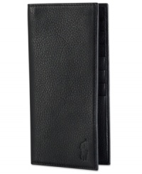 A lightweight, ultra-slim design with delicate single-needle stiching at the edges exudes understated sophistication in supple pebbled leather. A lightweight, ultra-slim design with delicate single-needle stiching at the edges exudes understated sophistication in supple pebbled leather.