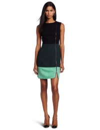laundry BY SHELLI SEGAL Women's Color Block Zipper Ponte Dress, Hunter Green, 6 laundry BY SHELLI SEGAL Women's Color Block Zipper Ponte Dress, Hunter Green, 6