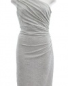 Lauren By Ralph Lauren Ivory/Silver Jersey One Shoulder Sheath Dress 16