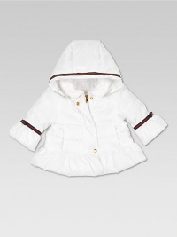 Puffy, waterproof nylon jacquard is adorned with mini GG print and signature web detail on hood and cuffs.HoodedStand collarLong sleevesConcealed zip-front with snap placket coveringAngled hand pocketsPuff hem and cuffsFully linedPolyamideDry cleanMade in Italy Please note: Number of buttons may vary depending on size ordered. Puffy, waterproof nylon jacquard is adorned with mini GG print and signature web detail on hood and cuffs.HoodedStand collarLong sleevesConcealed zip-front with snap placket coveringAngled hand pocketsPuff hem and cuffsFully linedPolyamideDry cleanMade in Italy Please note: Number of buttons may vary depending on size ordered.