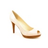 Calvin Klein Sandie Peep Toe Platforms Shoes Nude Womens