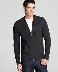 A comfortable waffle knit hoodie provides the perfect layer when the weather gets chilly. A comfortable waffle knit hoodie provides the perfect layer when the weather gets chilly.