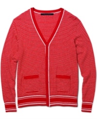 This is not your grandpa's knit-layer up for any weather pattern in this cool cardigan from Sean John. This is not your grandpa's knit-layer up for any weather pattern in this cool cardigan from Sean John.