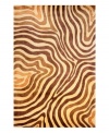 Undulating lines of alternating browns create an exotic pastiche of familiar styles and techniques. The most important decorative art movements of the 20th-century are all utilized in designing these classically beautiful, yet modern rugs. Hints of 1910's Vienna Secession, 1930's Art Deco and 1950's Abstract Expressionism can be found in each piece. Meticulously hand-tufted and hand-carved of pure wool.