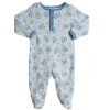 Absorba Newborn Boys (0-9 months) 1 piece blue footed layette sleeper set