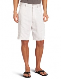 Cubavera Men's Flat Front Linen Blend Herringbone Texture Cargo Short Cubavera Men's Flat Front Linen Blend Herringbone Texture Cargo Short