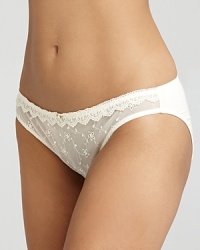 Embroidered mesh bikini with lady-like frill trim from Blush. Style #0224724 Embroidered mesh bikini with lady-like frill trim from Blush. Style #0224724
