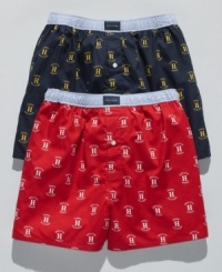 Classic comfort comes in the form of these printed cotton boxers from Tommy Hilfiger. Classic comfort comes in the form of these printed cotton boxers from Tommy Hilfiger.