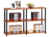 Furinno 99634LC/BK 3-Tier Multipurpose Storage Display Rack/Shelf, Light Cherry