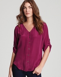 Make a solid statement with this elegant silk-spun Yumi Kim top this fall. Make a solid statement with this elegant silk-spun Yumi Kim top this fall.