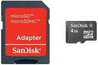 Sandisk 4GB MicroSDHC (MicroSD High Capacity) Memory Card (SDSDQ-4096-E11M, Retail Package) Sandisk 4GB MicroSDHC (MicroSD High Capacity) Memory Card (SDSDQ-4096-E11M, Retail Package)