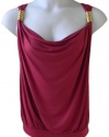 Baby Phat Plus Size Women's Drape Front Criss-Cross Back Top (2X Plus, Fuschia)