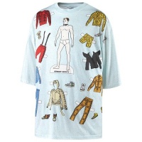 Adidas Men's Originals Jeremy Scott Big Graphic Shirt - Pale Blue Adidas Men's Originals Jeremy Scott Big Graphic Shirt - Pale Blue