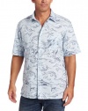 Nautica Men's Short Sleeve Marlin Linen Shirt