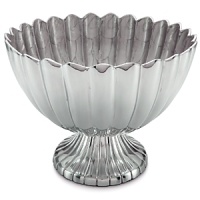 A stunning centerpiece, perfect for your favorite drink or as an ice bucket for champagne. The Peony Pedestal Gala Bowl from Julia Knight is handmade in sandcast aluminum and decorated with a trademark blend of enamel infused with crushed mother of pearl. The artfully scalloped interior is modeled after flower petals. A stunning centerpiece, perfect for your favorite drink or as an ice bucket for champagne. The Peony Pedestal Gala Bowl from Julia Knight is handmade in sandcast aluminum and decorated with a trademark blend of enamel infused with crushed mother of pearl. The artfully scalloped interior is modeled after flower petals.