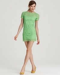 Dramatic yet darling, this Lilly Pulitzer dress flaunts all-over crochet atop a sleek silhouette. Up the charm factor with on-trend pastel pumps. Dramatic yet darling, this Lilly Pulitzer dress flaunts all-over crochet atop a sleek silhouette. Up the charm factor with on-trend pastel pumps.