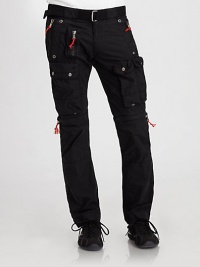 Rendered in a breathable cotton-nylon blend, this sporty convertible pant can be dually worn as a short with an easy zip of the leg to accommodate any excursion in perfect comfort.Belted waist with roller buckleZip flyZippered side slash, back flap pocketsOversized snap-flap pocketsInseam, about 3175% cotton/25% nylonMachine washImported Rendered in a breathable cotton-nylon blend, this sporty convertible pant can be dually worn as a short with an easy zip of the leg to accommodate any excursion in perfect comfort.Belted waist with roller buckleZip flyZippered side slash, back flap pocketsOversized snap-flap pocketsInseam, about 3175% cotton/25% nylonMachine washImported