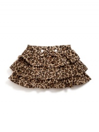 GUESS Kids Girls Toddler Leopard Print Skort, MULTICOLORED (12M)