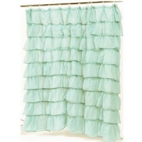Carnation Home Fashions Carmen Crushed Voile Ruffled Tier Shower Curtain, 70-Inch by 72-Inch, Blue Carnation Home Fashions Carmen Crushed Voile Ruffled Tier Shower Curtain, 70-Inch by 72-Inch, Blue