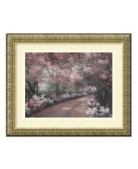 Memory lane. Salmon pink azaleas, cherry blossoms and dappled sunlight beckon in this oh-so-lovely print by Diane Romanello that recalls the first blush of spring. Framed in beautiful antique silver wood, the print lends natural beauty to any wall space. Memory lane. Salmon pink azaleas, cherry blossoms and dappled sunlight beckon in this oh-so-lovely print by Diane Romanello that recalls the first blush of spring. Framed in beautiful antique silver wood, the print lends natural beauty to any wall space.