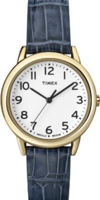 Timex Women's T2N954 Elevated Classics Dress Gold-Tone Case Blue Croco Leather Strap Watch Timex Women's T2N954 Elevated Classics Dress Gold-Tone Case Blue Croco Leather Strap Watch