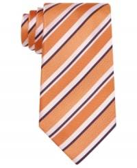 With sleek stripes in a shock of cool color, this Countess Mara tie seals the deal in your work wardrobe. With sleek stripes in a shock of cool color, this Countess Mara tie seals the deal in your work wardrobe.