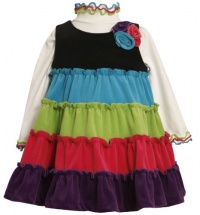 Bonnie Baby-Girls Newborn Multi Tiered Colorblock Ribbed Velour Jumper Bonnie Baby-Girls Newborn Multi Tiered Colorblock Ribbed Velour Jumper