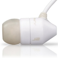 JBuds J2 Premium Hi-Fi Noise-Isolating Earbuds Style Headphones (White/Gray)