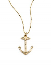 THE LOOKAnchor pendant.23 tcw diamond accents14k yellow gold settingSpring ring closureTHE MEASUREMENTPendant width, about .5Pendant length, about .75Length, about 15.5ORIGINImported THE LOOKAnchor pendant.23 tcw diamond accents14k yellow gold settingSpring ring closureTHE MEASUREMENTPendant width, about .5Pendant length, about .75Length, about 15.5ORIGINImported