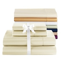 Sophistication and comfort meet with our cotton sateen stripe sheets. Made with Premium Egyptian cotton, these sheets feature an elegant stripe that adds style to any bedroom décor. Our Deluxe Sateen collection is made for those who love a lustrous sheet with a luxurious thread count. Sophistication and comfort meet with our cotton sateen stripe sheets. Made with Premium Egyptian cotton, these sheets feature an elegant stripe that adds style to any bedroom décor. Our Deluxe Sateen collection is made for those who love a lustrous sheet with a luxurious thread count.