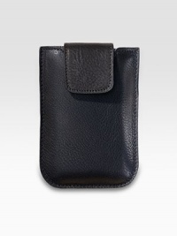 This trim, sleek case in hand-crafted leather is specially designed to accomodate a variety of smart phones, including BlackBerry. Secured by a snap tab, and lined in chamois cloth.Fits most smart phone and BlackBerry modelsLeather3¾W X 5¼HMade in USA This trim, sleek case in hand-crafted leather is specially designed to accomodate a variety of smart phones, including BlackBerry. Secured by a snap tab, and lined in chamois cloth.Fits most smart phone and BlackBerry modelsLeather3¾W X 5¼HMade in USA