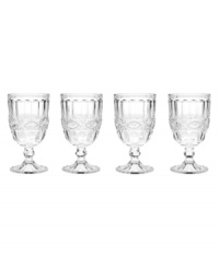 Past meets present. A beautiful scrolling pattern and fluted accents in heavy crystal make Modern Vintage Prosperity iced beverage glasses a standout addition to any table. From the Godinger drinkware collection. Past meets present. A beautiful scrolling pattern and fluted accents in heavy crystal make Modern Vintage Prosperity iced beverage glasses a standout addition to any table. From the Godinger drinkware collection.