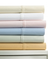 Sweet dreams. This luxuriously soft Clarksville sheet set features pure Egyptian cotton, single ply construction and a simple pleated detail along the hem for a classic look. Choose from an array of soft tones. Sweet dreams. This luxuriously soft Clarksville sheet set features pure Egyptian cotton, single ply construction and a simple pleated detail along the hem for a classic look. Choose from an array of soft tones.