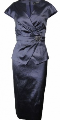 Jessica Howard Cap Sleeve Metalllic Purple Dress 14 Amethyst