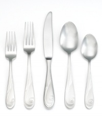 Teardrop handles graced with the fanciful swirls of Platinum Wave dinnerware make this coordinating flatware elegant on its own but a must for put-together place settings. From Yamazaki. Teardrop handles graced with the fanciful swirls of Platinum Wave dinnerware make this coordinating flatware elegant on its own but a must for put-together place settings. From Yamazaki.
