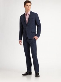 A slim-straight silhouette that blends easily from your work to after-work wardrobe, tailored in smooth cotton for an undeniably, polished look.Flat-front styleSide slash, back welt pocketsInseam, about 30CottonMachine washImported A slim-straight silhouette that blends easily from your work to after-work wardrobe, tailored in smooth cotton for an undeniably, polished look.Flat-front styleSide slash, back welt pocketsInseam, about 30CottonMachine washImported