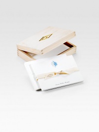 An original Charles Fradin shoe illustration is hand-pressed on cotton card stock to add a decidedly fashionable touch to your next thoughtful note. 18 cards housed in a gold-stamped wood box High-quality cotton card stock Box: 7W X 2H X 5½L Cards: 6¾W X 4½H Made in USA FOR PERSONALIZATION Select a quantity, then scroll down and click on PERSONALIZE & ADD TO BAG to choose and preview your personalization options. Please allow 3 weeks for delivery. An original Charles Fradin shoe illustration is hand-pressed on cotton card stock to add a decidedly fashionable touch to your next thoughtful note. 18 cards housed in a gold-stamped wood box High-quality cotton card stock Box: 7W X 2H X 5½L Cards: 6¾W X 4½H Made in USA FOR PERSONALIZATION Select a quantity, then scroll down and click on PERSONALIZE & ADD TO BAG to choose and preview your personalization options. Please allow 3 weeks for delivery.