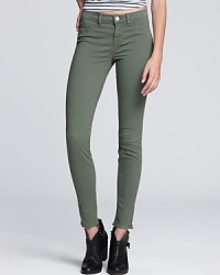 Get on-trend style in J Brand's weekend-perfect twill skinny jeans, rendered in a lush hue. Get on-trend style in J Brand's weekend-perfect twill skinny jeans, rendered in a lush hue.