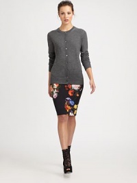 Beautiful, knee-length silhouette with vivid floral print.Flat frontConcealed back zipperFully linedAbout 24 long96% rayon/4% spandexDry cleanMade in Italy of imported fabric Model shown is 5'10 wearing US size 4. Beautiful, knee-length silhouette with vivid floral print.Flat frontConcealed back zipperFully linedAbout 24 long96% rayon/4% spandexDry cleanMade in Italy of imported fabric Model shown is 5'10 wearing US size 4.