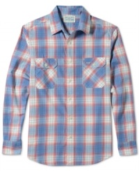 This stylish button down plaid by Lucky Brand Jeans will make you feel like a modern cowboy. This stylish button down plaid by Lucky Brand Jeans will make you feel like a modern cowboy.