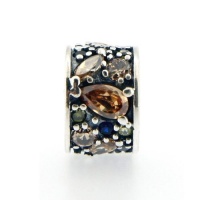 Sterling Silver Crownea Siena Mosiac Champagne Charm Bead fits for Pandora Bracelet #270314 Sterling Silver Crownea Siena Mosiac Champagne Charm Bead fits for Pandora Bracelet #270314