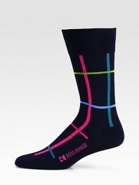 A bold, energetic grid pattern lends modern flair to this simple dress sock shaped in a soft cotton blend with a hint of stretch for maximum comfort and support.Mid-calf height80% cotton/18% polyester/2% elasticMachine washImported A bold, energetic grid pattern lends modern flair to this simple dress sock shaped in a soft cotton blend with a hint of stretch for maximum comfort and support.Mid-calf height80% cotton/18% polyester/2% elasticMachine washImported