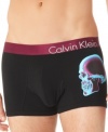 With a body-defining fit and a cool skull x-ray graphic, these Calvin Klein trunks will take your bottom fashion to the top.